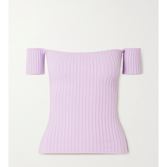NWT $210 Anna Quan Melodie ribbed knit top, lilac cotton, size S/AUS 8 - Picture 4 of 8